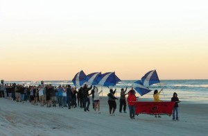 band on beach